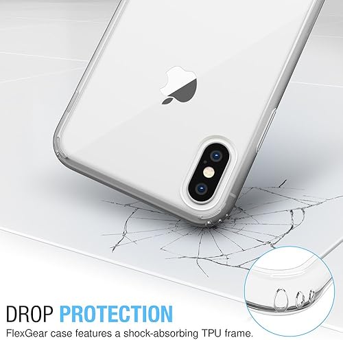 Miniatura 4 de FlexGear Protección completa Funda para iPhone X XS y 2 protectores de pantalla de cristal transparente