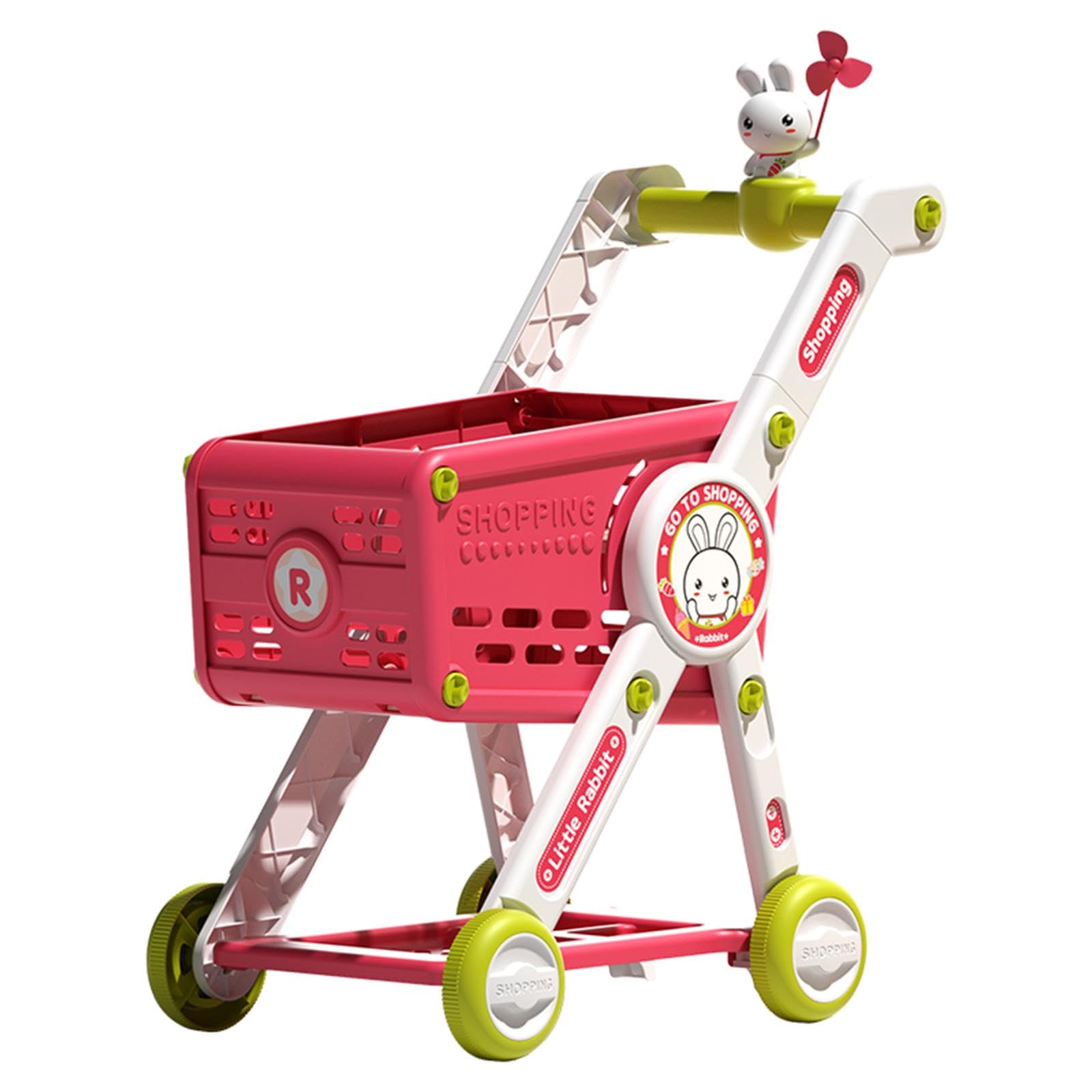 1 Pezzo Carrello della Spesa Giocattolo per Bambini Cestino del Supermercato Accessori Staccabili Struttura Stabile Simulazione Realistica Adatto al G, Solo Carrello