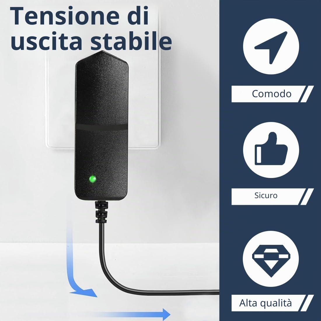 Alimentatore 12V 3A Universale Per LED, Telecamere, Monitor, Stampanti 3D E Amplificatori – Cavo 1.5m, Non è Un Caricabatterie - 2