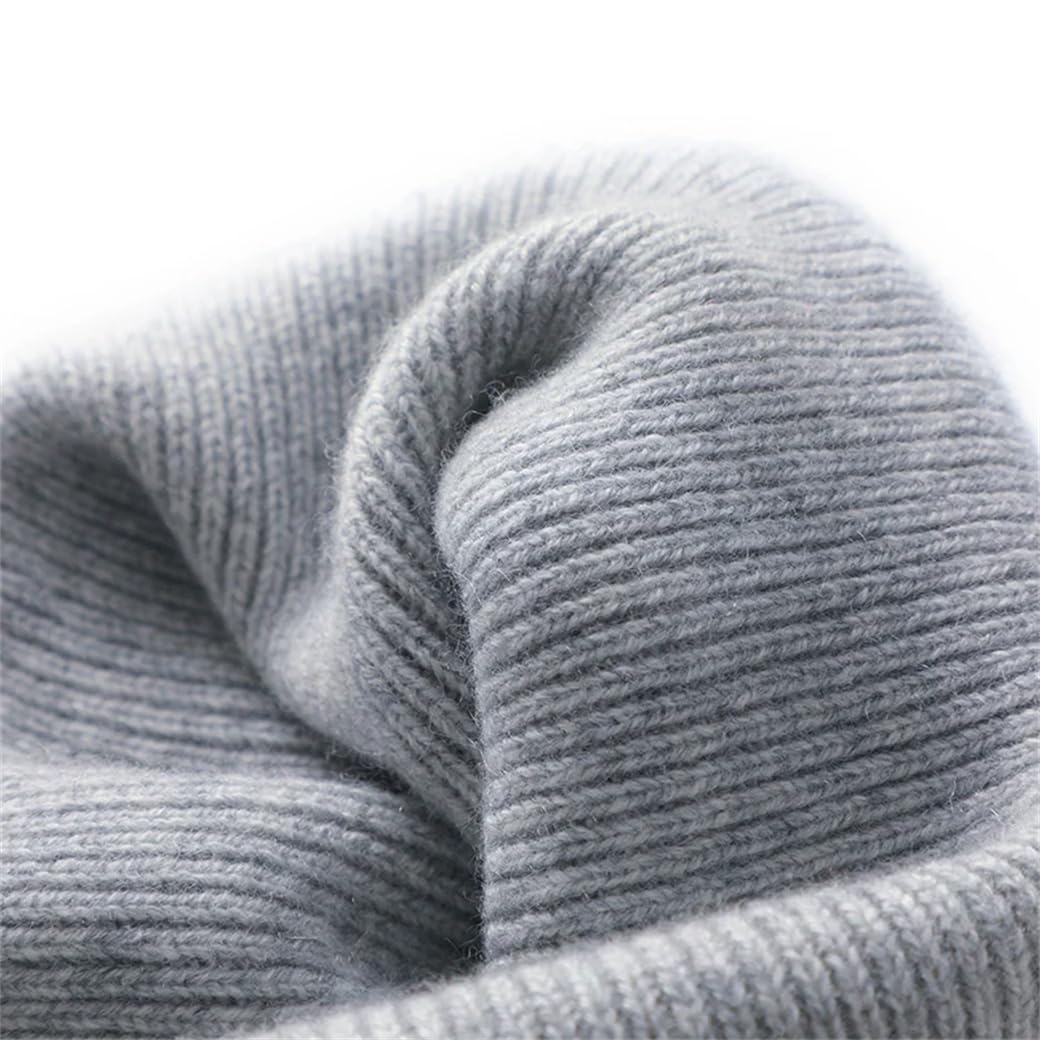 Gorro de punto de cachemir sólido unisex grueso para hombre, para esquí al aire libre, gorro térmico para mujer