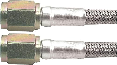 Manguera de freno Allstar Performance, 6 pulgadas de largo, manguera de 3 AN, de 3 AN hembra recta a 3 AN hembra recta, trenzada de acero