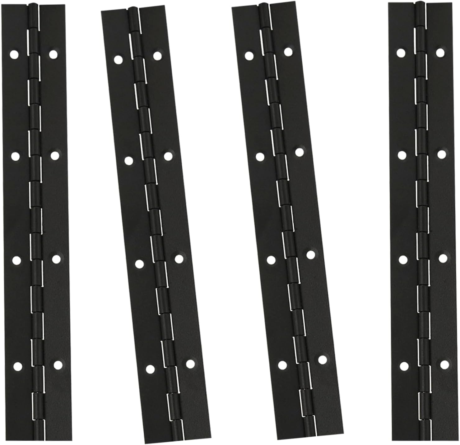 4Pcs 8 Inch Continuous & Piano Hinges, Black Stainless Steel 304 Continuous Folding Hinges for Doors, Cabinets, Window