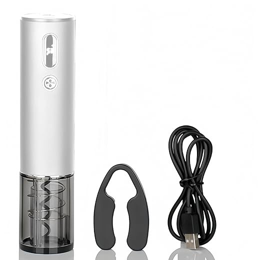 Electric Wine Opener with Wine Accessories -Rechargeable Wine Bottle Opener Set with Base, Wine Aerator, Foil Cutter and Wine Stoppers- Perfect Wine Gifts for Wine Lovers