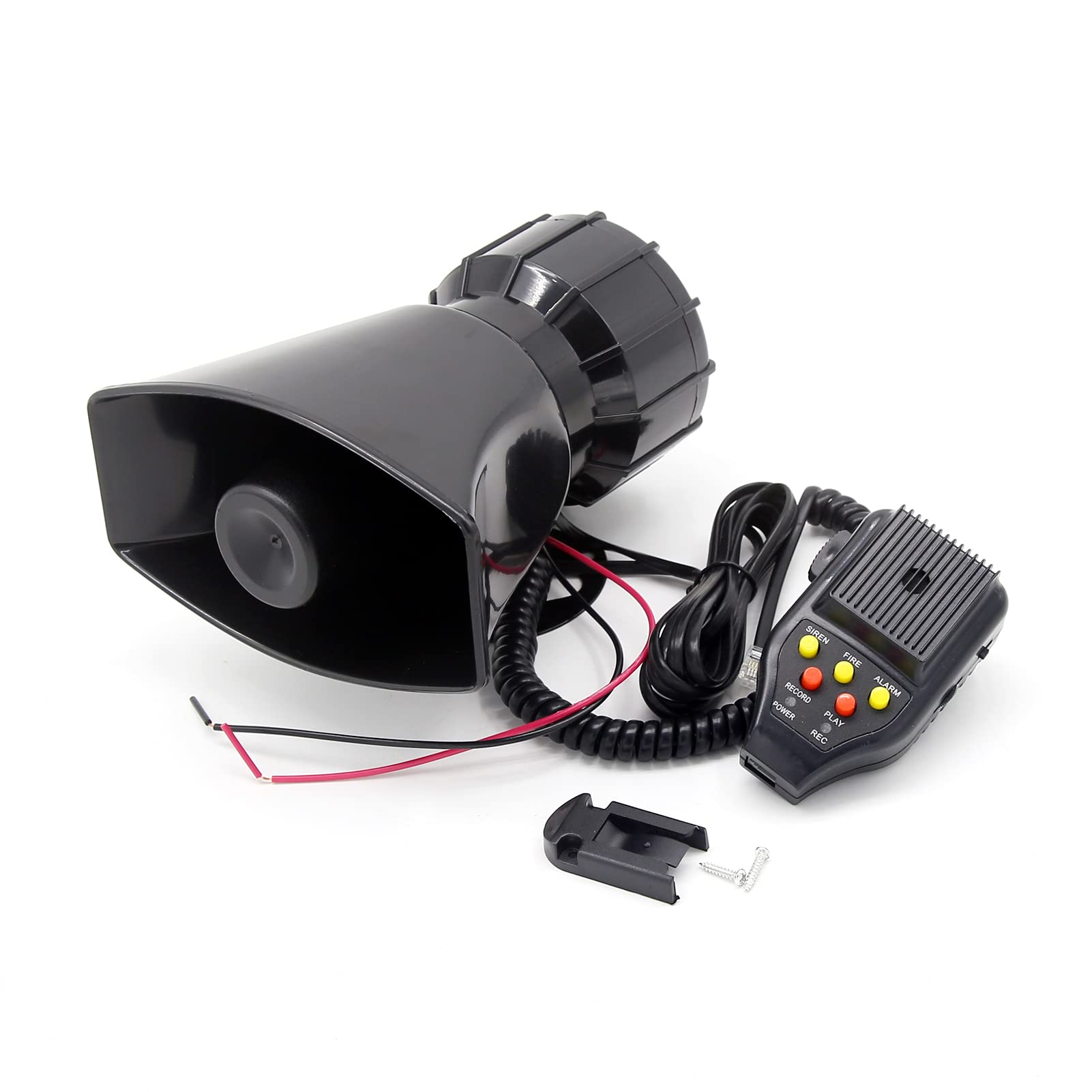 Buy Car Siren Speaker, 12V 100W 3 Tones Car Siren Horn Speaker and Mic