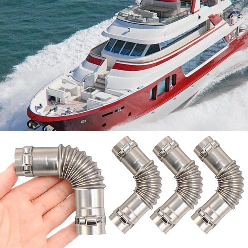 Tubo de escape de acero inoxidable corrugado con conector de escape y abrazadera Webasto 5