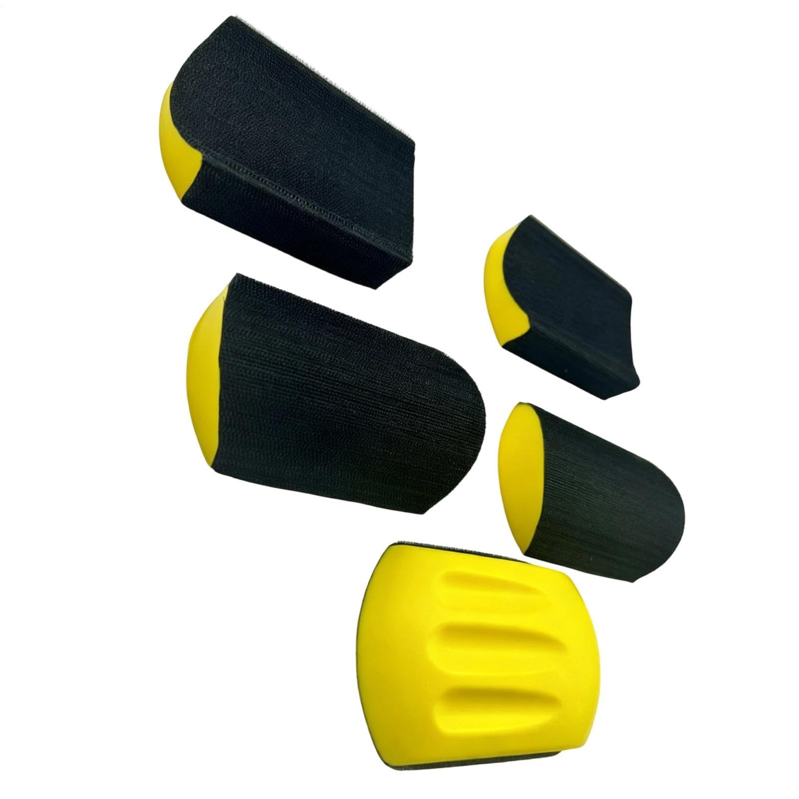 Lijado a mano 5 Piezas de Agarre para Pulir y Detallar Contornos | bloques lijadores de detalle para Manualidades, Hogar, Taller, Industria, Construcción, Carpintería y Muebles