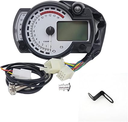 Amazon Co Jp オートバイのデジタルメーター タコメーター燃料計lcdデジタルモーターサイクル走行距離計スピードメーター調整可能max299 Km H7色ディスプレイ 色 With Bracket Z 車 バイク