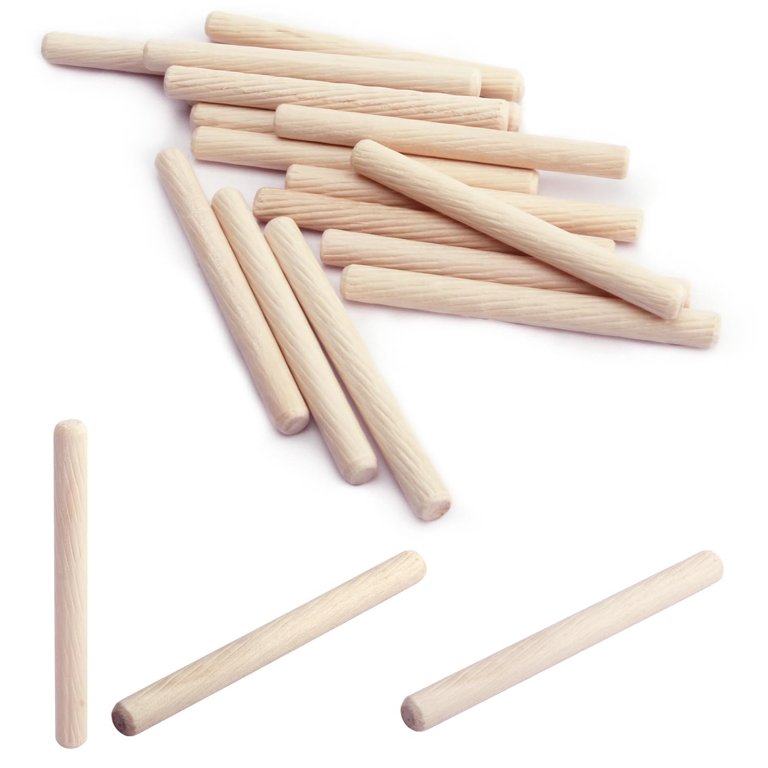 MroMax 8 x 80 mm Tassello in legno Forno essiccato scanalato legno duro smussato 50pcs
