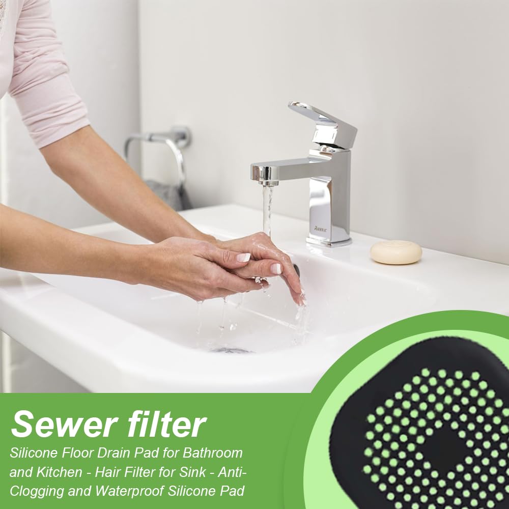 Wimaha tappo di scarico in silicone per doccia,vasca,lavabo,colino di scarico con ventosa,Design a Goccia, Ideale per Bagno, Lavanderia e Cucina, Universale