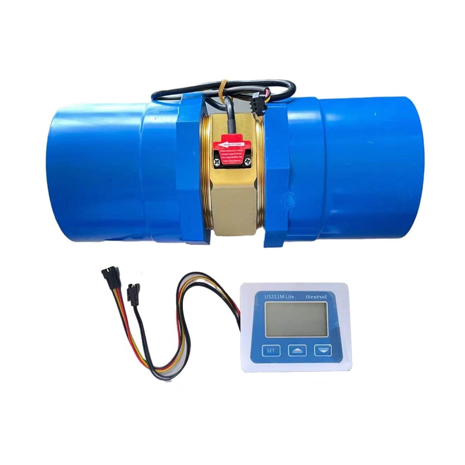 Contatore dell'acqua, Us211M Lite Digital Flow Meter, Yf-Dn80 20-500L/Min G3 Sensore di flusso con adattatori PVC-U diametro interno OD 90mm