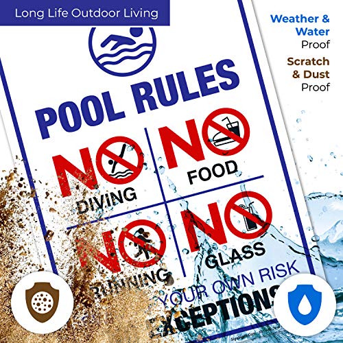 Cartel Pool Rules 10x14 Pulgadas Aluminum miniatura 5
