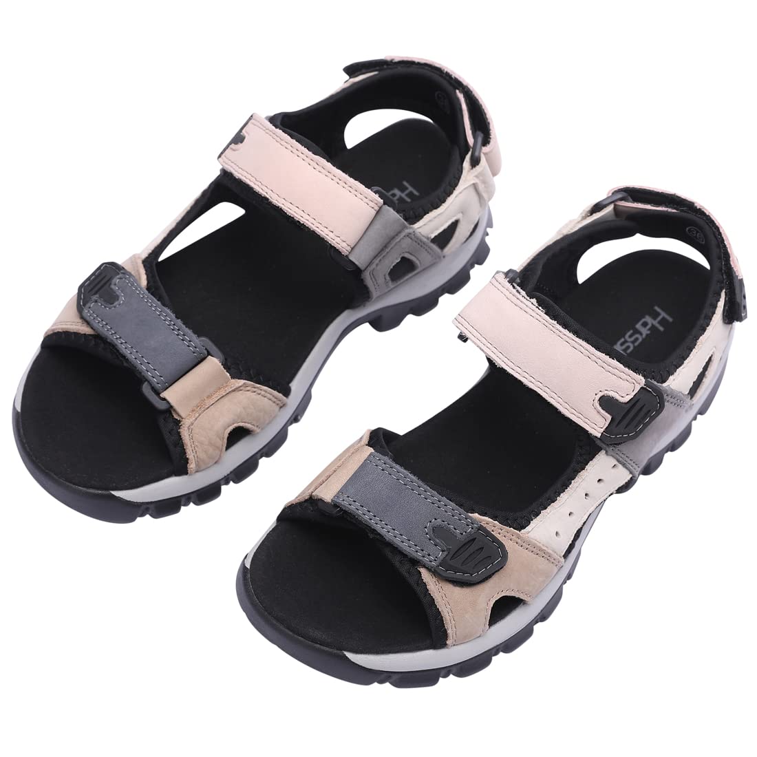 Harssidanzar SL256UK Sandales de randonnée en cuir à sangle réglable pour femme Sandales de sport de plein air Marche