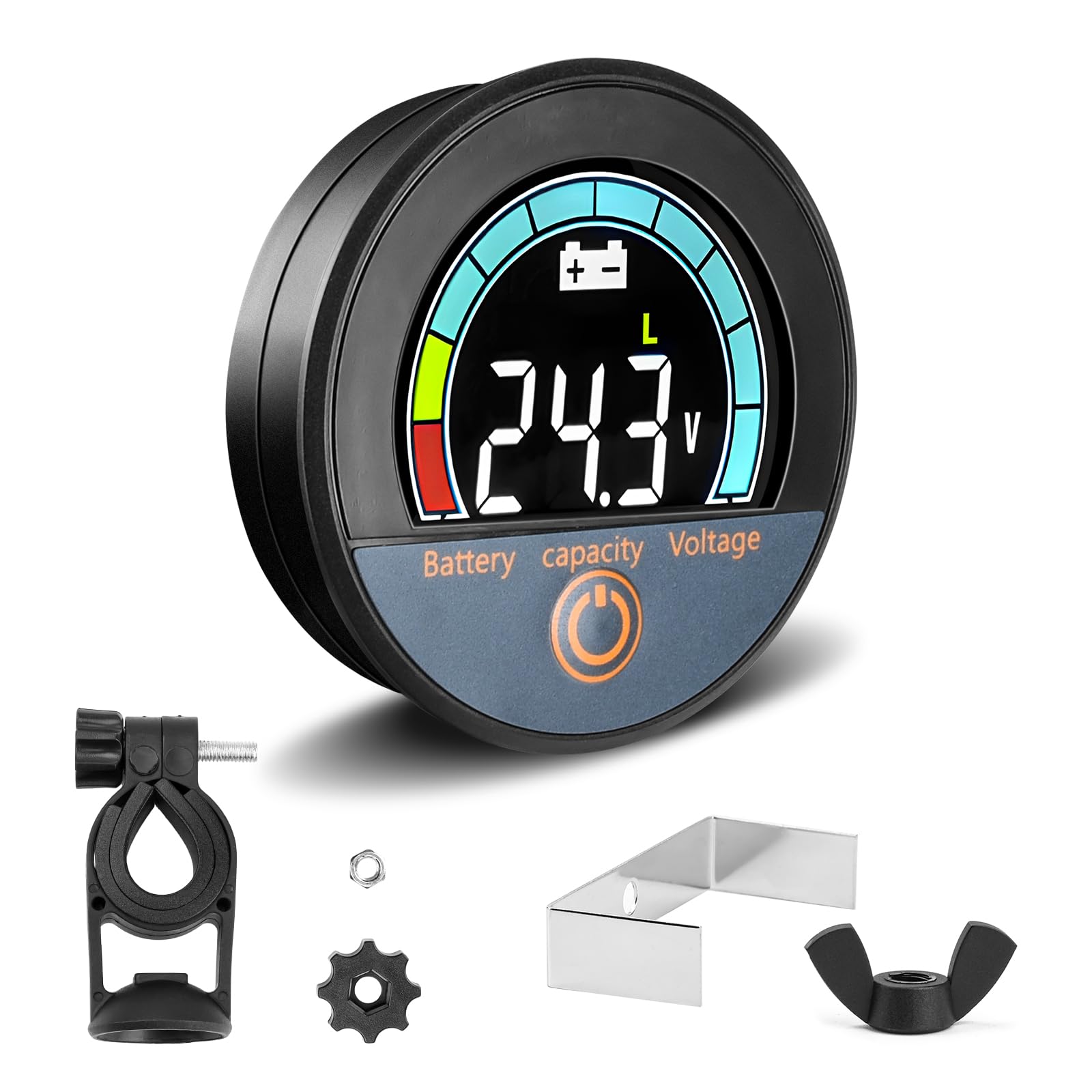 diymore Guardiana batteria 12 V 24 V 36 V 48 V 60 V 72 V 84 V, IP67 impermeabile monitor della capacità della batteria DC 7 – 100 V per batterie al litio e al piombo acido, con allarme estivo per