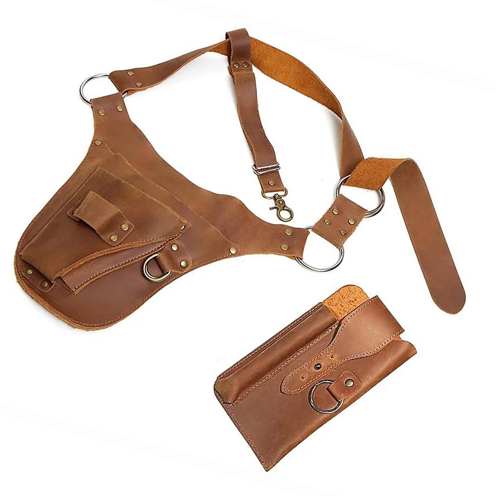Multiple Pocket Tool Belts Gardening Belt with Quick Releases, Multifunction Belt Work Apron for Men and Women PU Leather Waist Tool Bag Electric Waist Pouches Bag