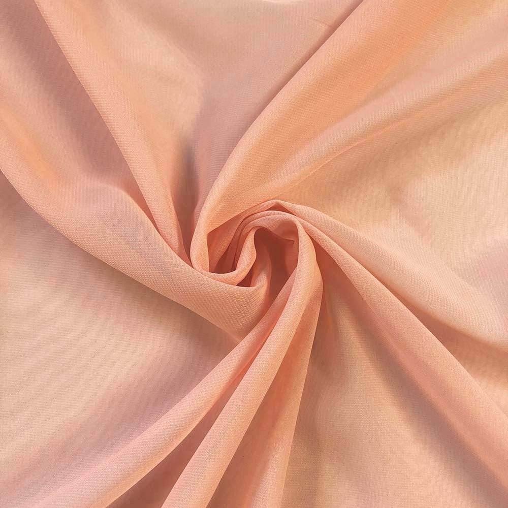 New Creations Fabric & Foam Inc, 60" Wide Polyester Sheer Chiffon Fabric (Peach 430, 3 Yards)