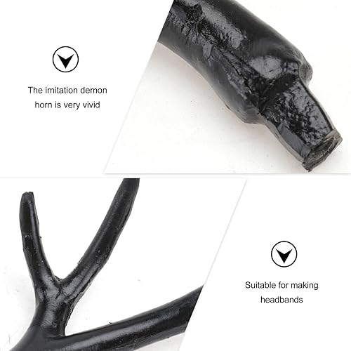 Miniatura 8 de Garneck Decoración de ciervo - 1 par de cuernos de ciervo, tocado de cuerno de ciervo de imitación, adorno de bricolaje para fiesta, cuerno de ciervo