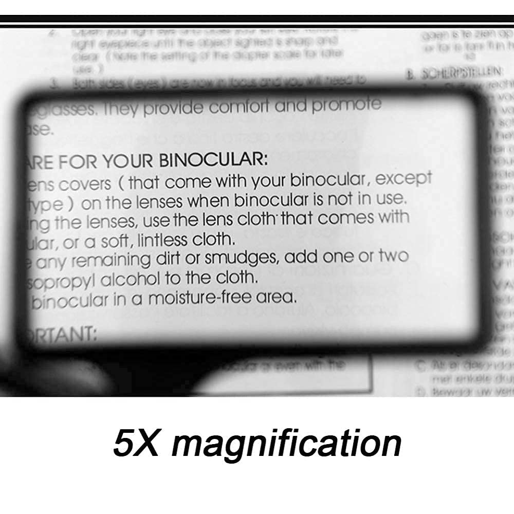 Magnifyiglasses Lente d'Ingrandimento Rettangolare Portatile 5X Readimagnifyiglass Grandi Occhiali da Vista per Libri Mappe Hobby Learnifault Finding