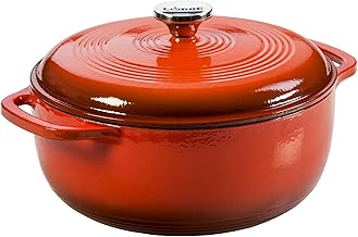 Lodge Enameled Cast Iron Dutch Oven, 7.5 Qt, Poppy