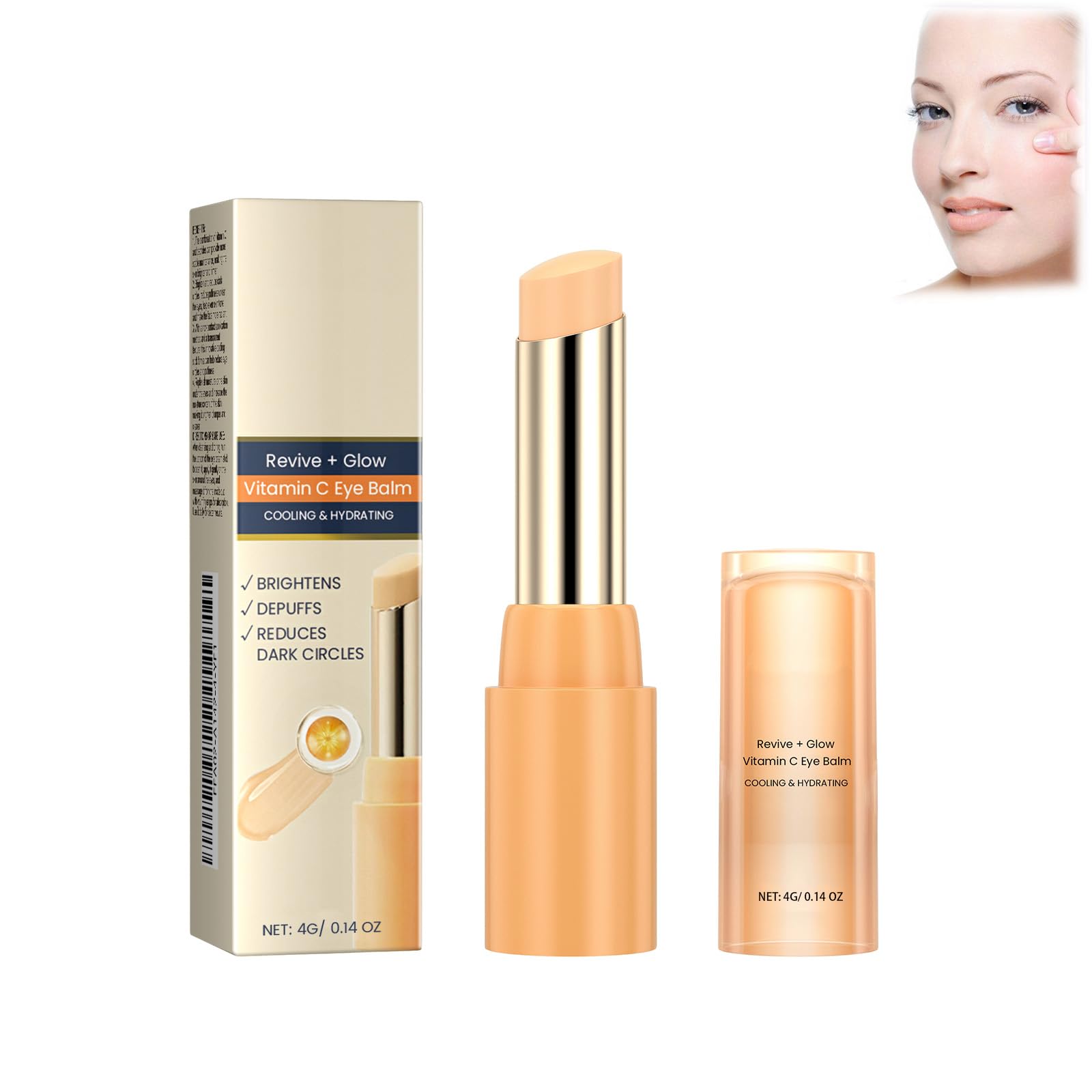 Baume pour les yeux à la vitamine C éclaircit et réduit les poches, Stick hydratant pour les yeux MultiCorrexion pour les cernes et les poches, Crème hydratante au rétinol Sérum rides profondes (1pcs)