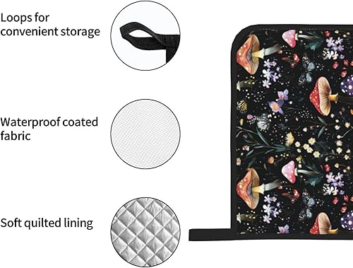 Miniatura 254 de Manoplas de horno y soportes para ollas, arte de mármol blanco y dorado, juego de 4 guantes de cocina resistentes al calor, antideslizantes