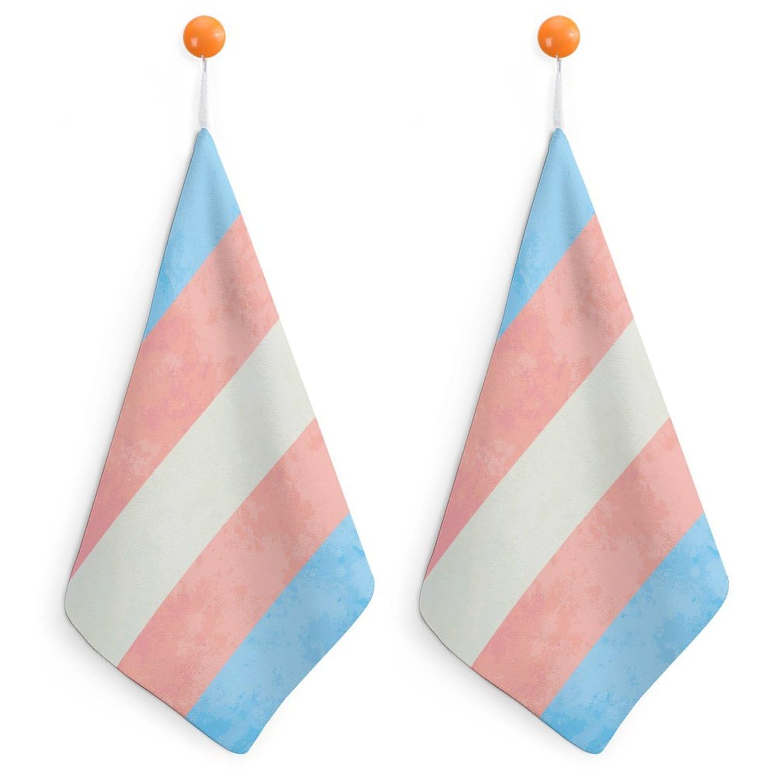peiyeety Soft Absorbent Hand Towel for Face Spa Bath Gym Kitchen Quick Drying Absorbent Microfiber Gym Towels (Transgender Pride Flag)