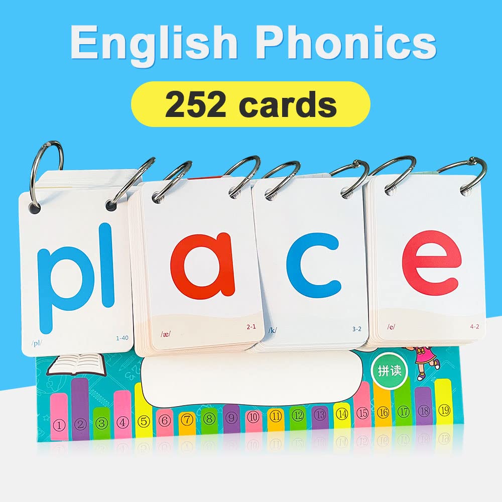 Richardy English Phonics Flashcards with 4 Syllable Flips Spelling Flip Cards Kids Educational Learning Toys Children Reading Games Vocabulary Building 252 Cards Level 2 - Image 9