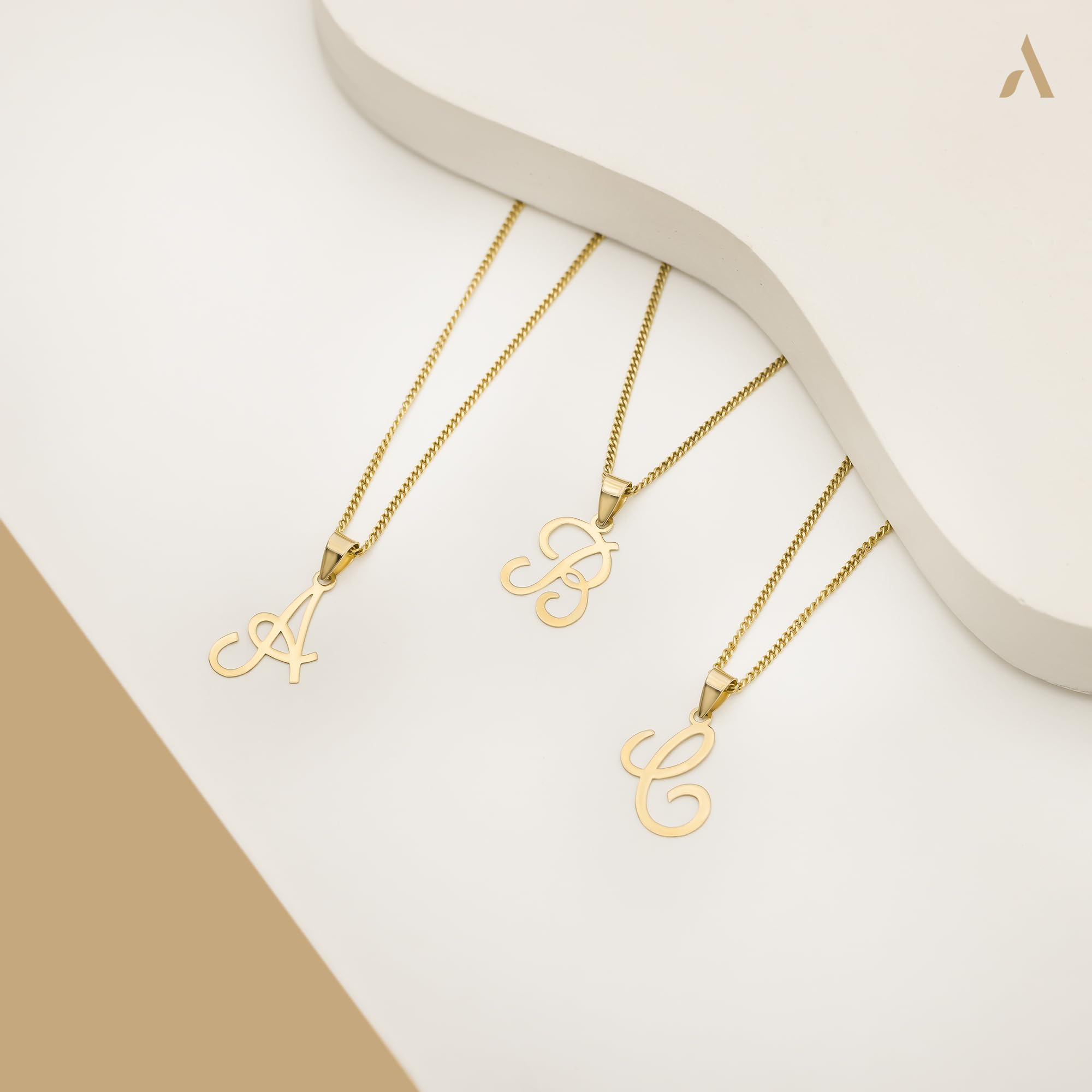 Amberta Pendentif Initiale en Or Jaune 9ct pour Femme Homme | Pendentif Lettre en Or | Pendentifs Seuls pour Femme | Pendentifs en Or
