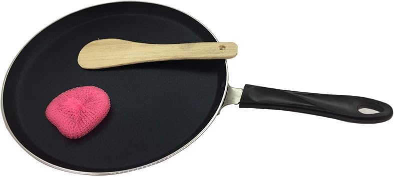 Nonstick Dosa Pan Heavy Duty Flat Tawa for South Indian Dosa Roti Paratha & Pancakes | Gas Stove Compatible Cookware 2.6mm Thickness Non-Stick Flat Dosa Tava 275mm