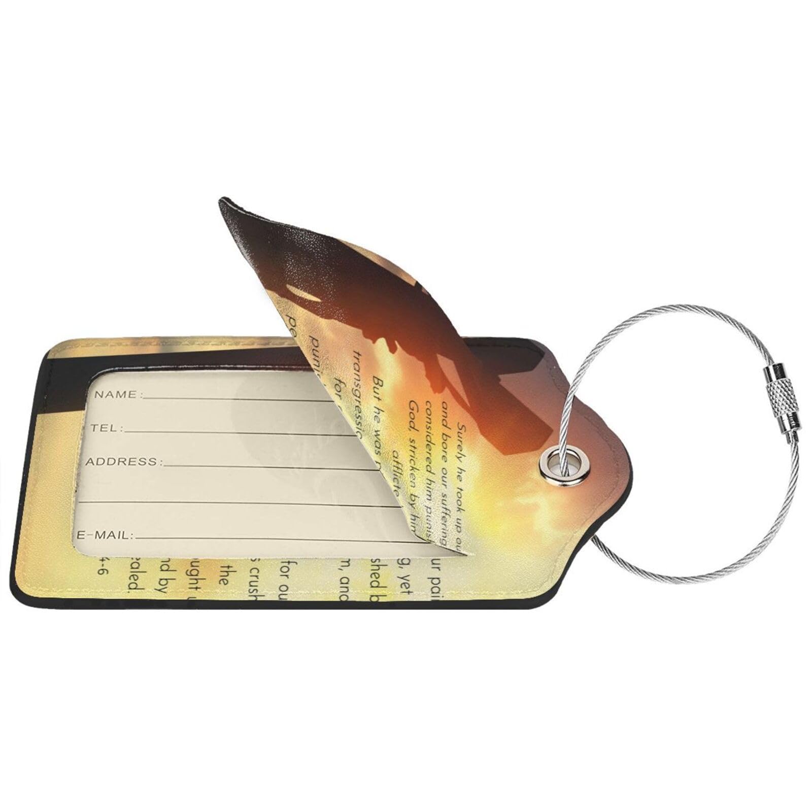 Jeremiah 33:6 Gepäckanhänger für Koffer, PU-Leder, Sichtschutz, Taschenanhänger, Reiseutensilien, Muster 2, 4 Pack