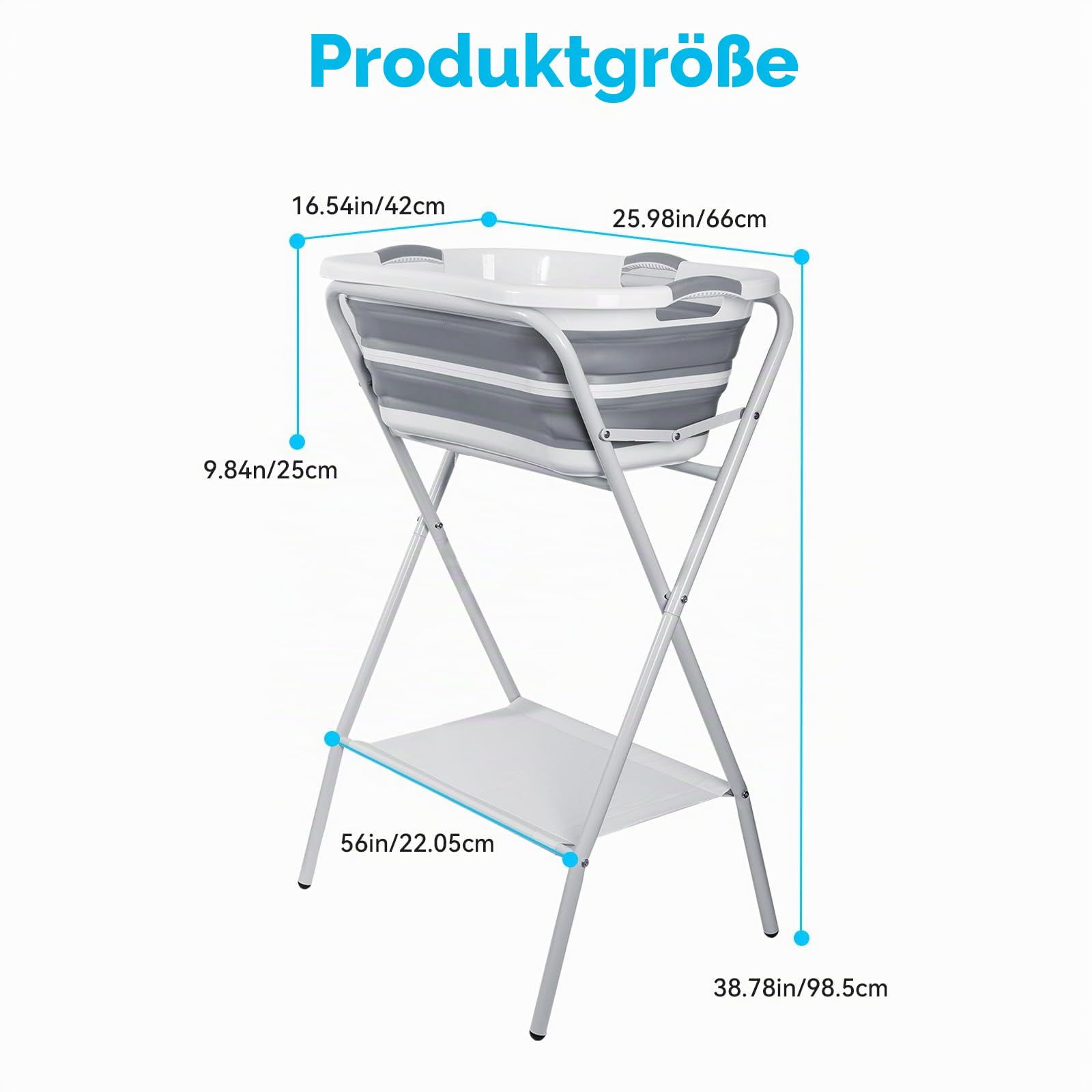 【Haustier Hundebadewanne Faltbar】2 in 1 Tragbare Hundewaschstation, Waschstation für die Fellpflege mit Abfluss und Ablage, Hundedusche für kleine bis mittelgroße Hunde Katzen Haustier, drinnen und
