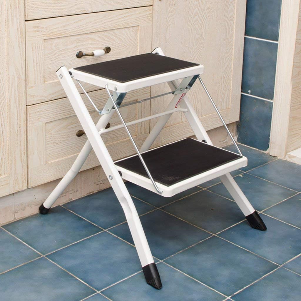 Outdoor Home Dual-Purpose Step Stool,Chair Seat Ladder Stair Step to Expand Multi-Function Dual-Use Stool, Ladder Chair (42 * 48 * 41.5Cm),Red/White