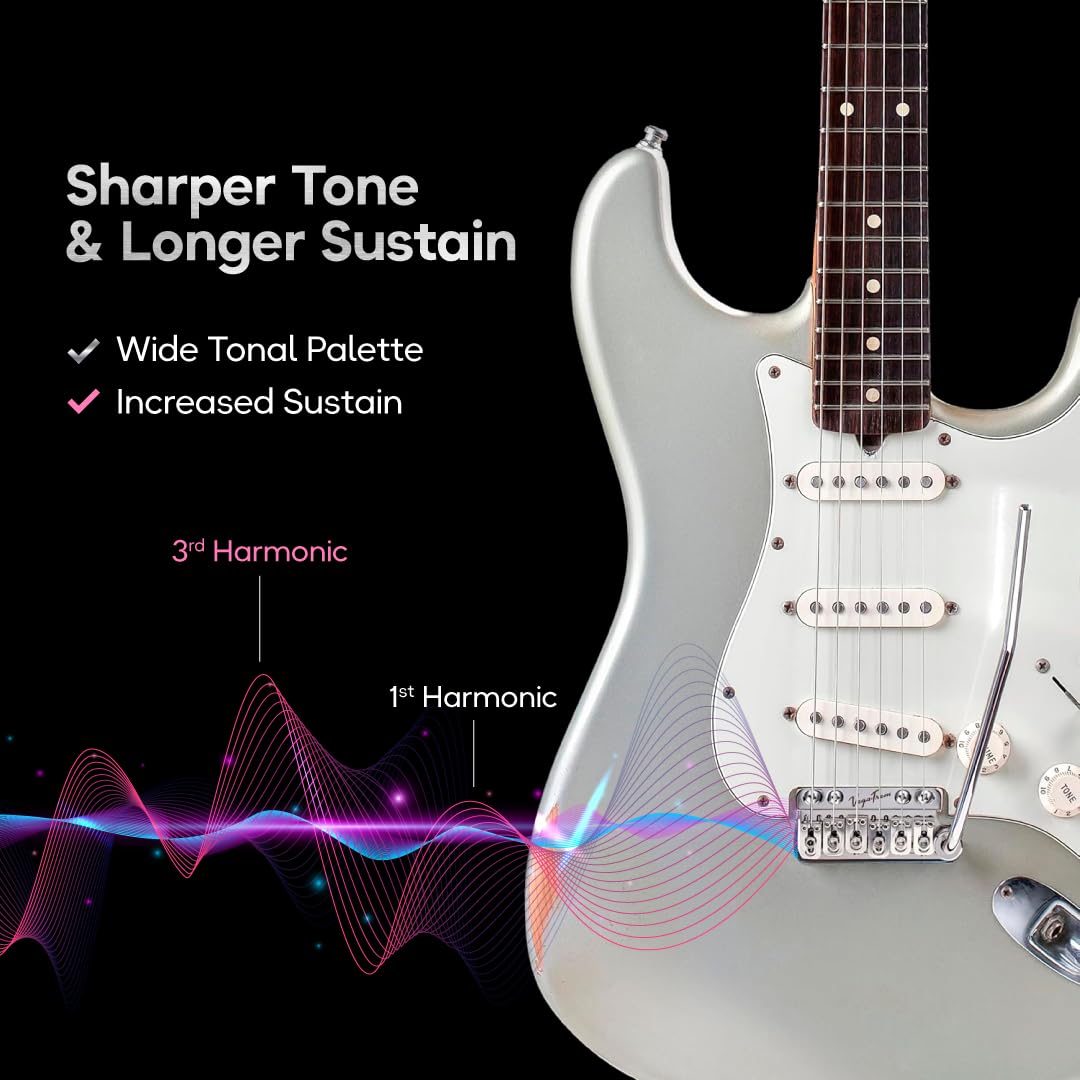 Vega-Trem VT1 - Ponte tremolo per chitarra Stratocaster standard speciale a 6 viti, per Stratocaster, senza mod, facile installazione (lucido, destro)