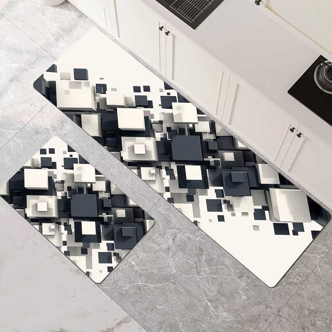 Alfombras de cocina de 2 piezas 120x180 + 120x360cm lavables y antideslizantes