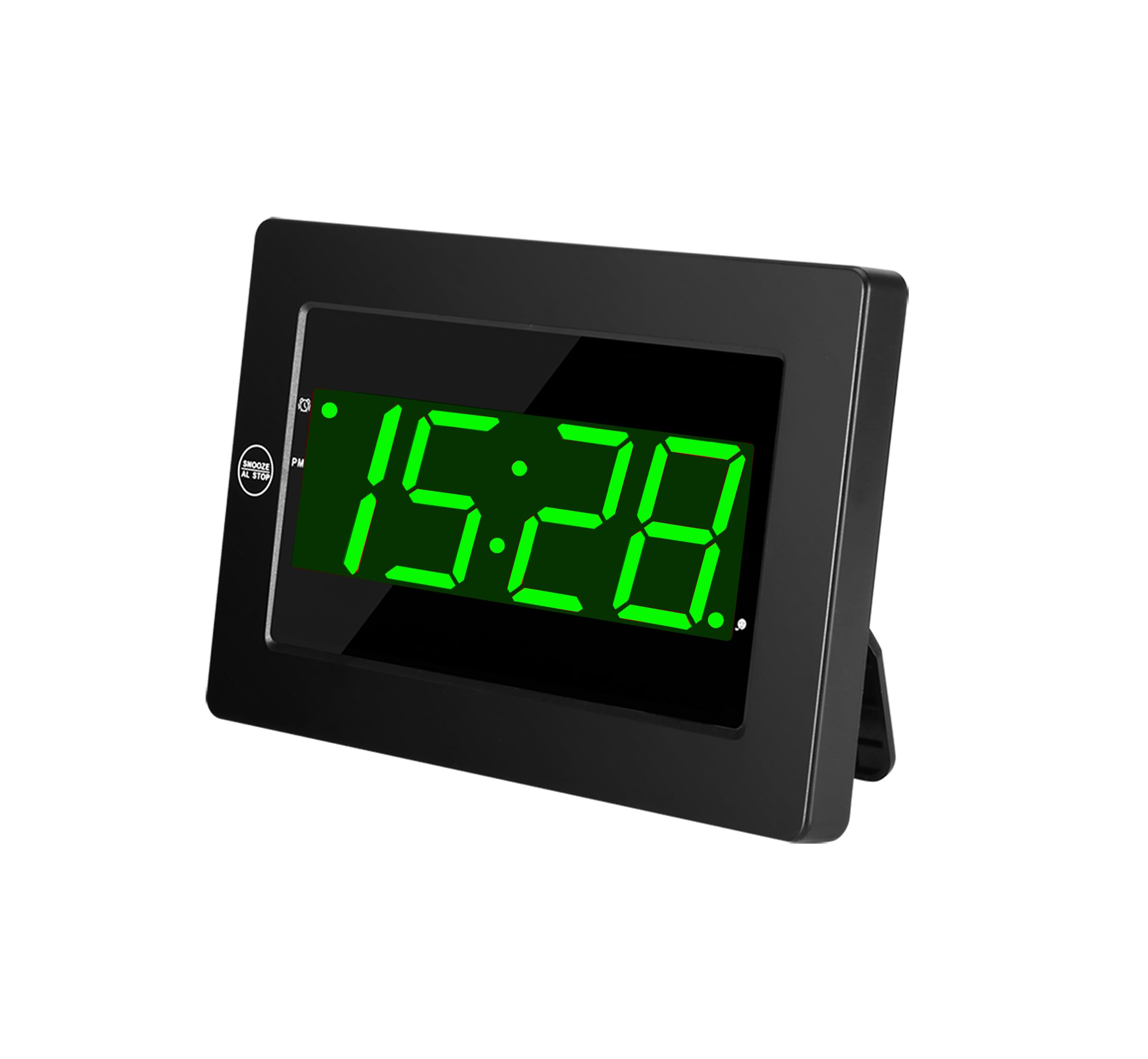 Timegyro Digital Wall Clock Battery Operated - LED Display Digital Alarm Clock Battery Powered Only Brightness Adjustable 12