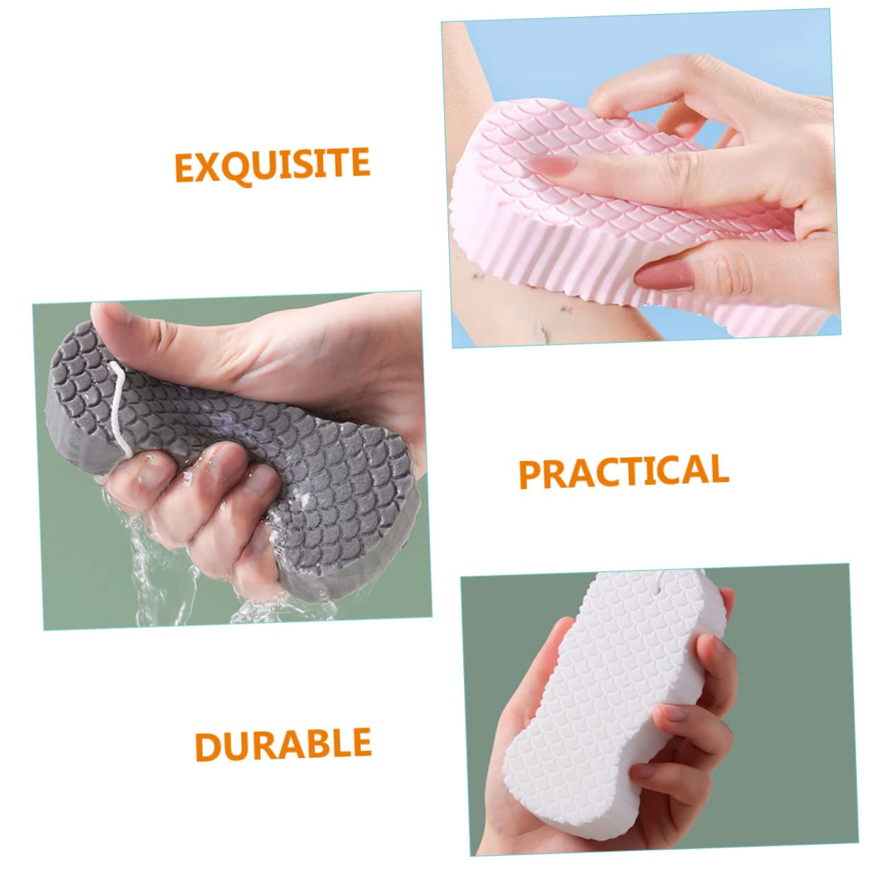 minkissy 20 esponjas de baño esponjas de limpieza para el hogar, accesorios de masaje, cepillo de esponja para baño, herramienta de portátil, esponja para baño, suministro de bebé, toalla de