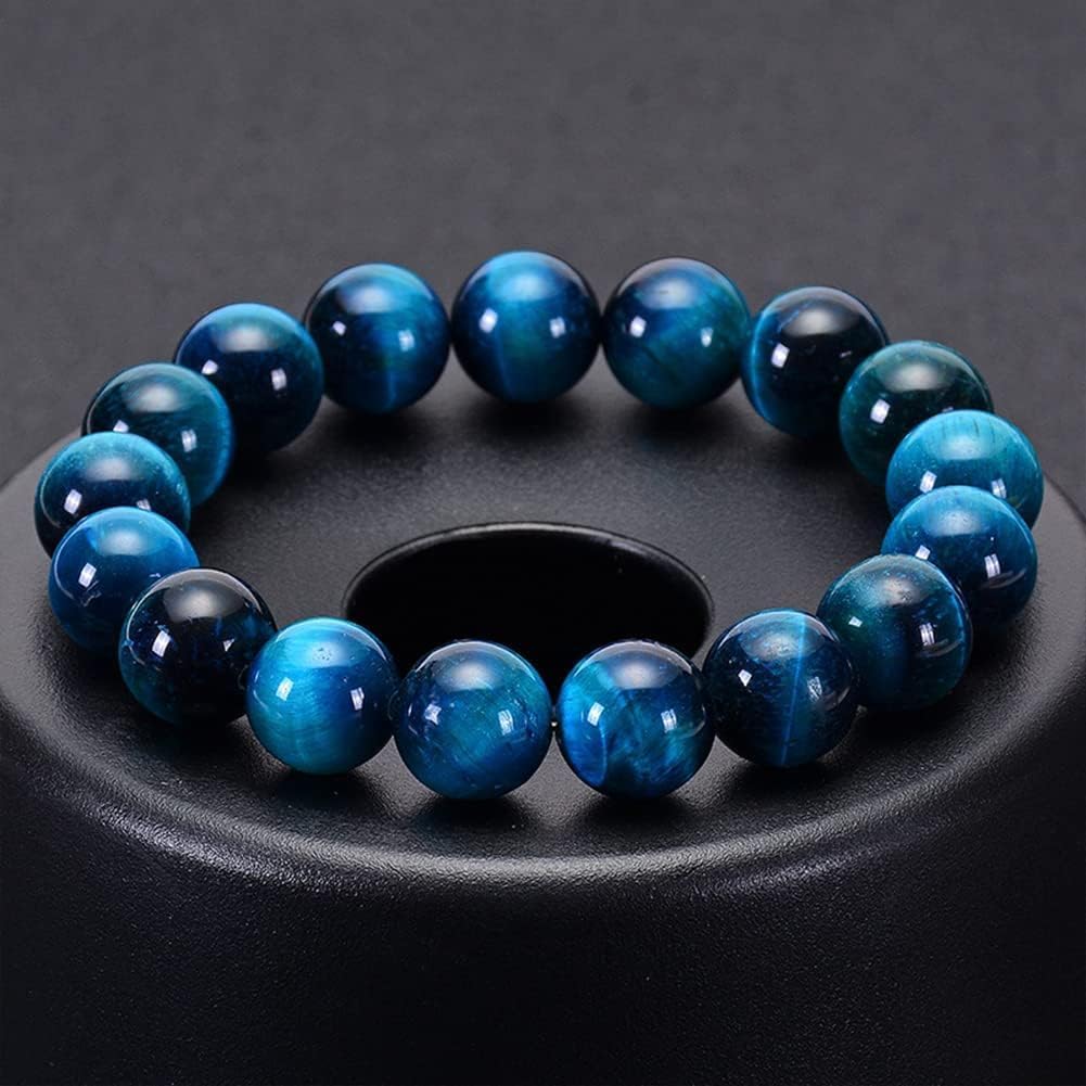 6/8/10/12mm Natural Blue Tiger Eye Bracelet Stress Relief Elastic Gemstone Natural Stone Beads Bracelet for Men Women Stretch Unisex - Image 4