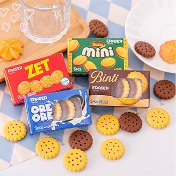 昭和レトロ クッキー？ビスケット？型消しゴム 昭和レトロ クッキー 消しゴム 3個セット｜Yahoo!フリマ（旧