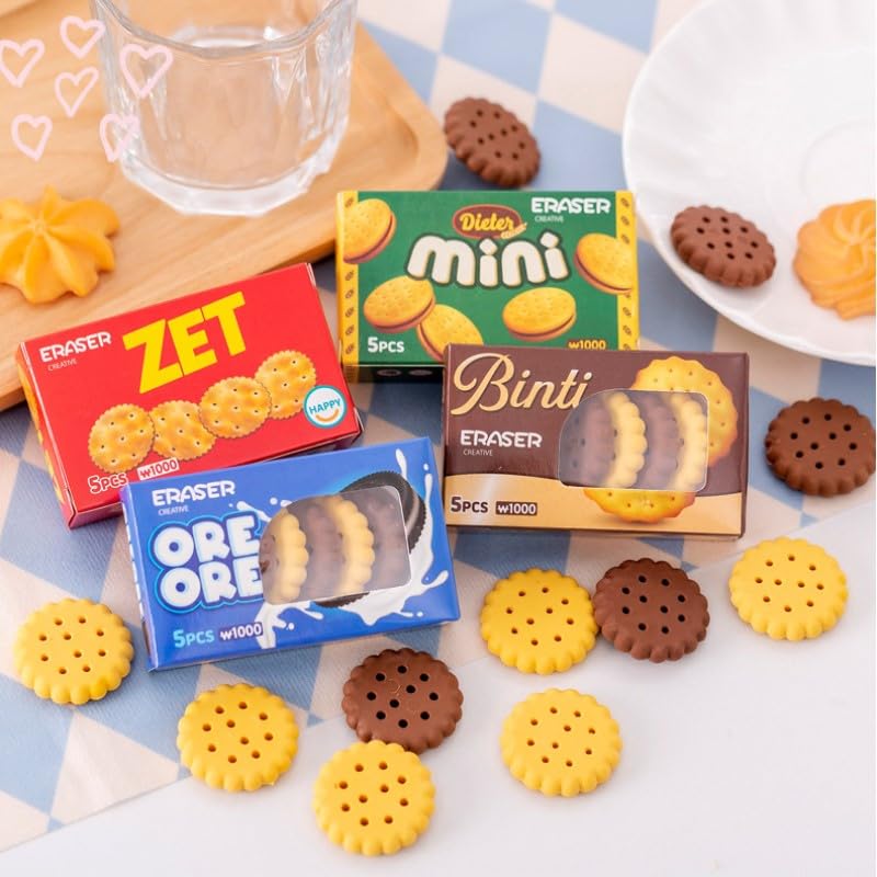 Amazon | かわいい クッキー型 消しゴム 5枚 箱入り ビスケット お菓子