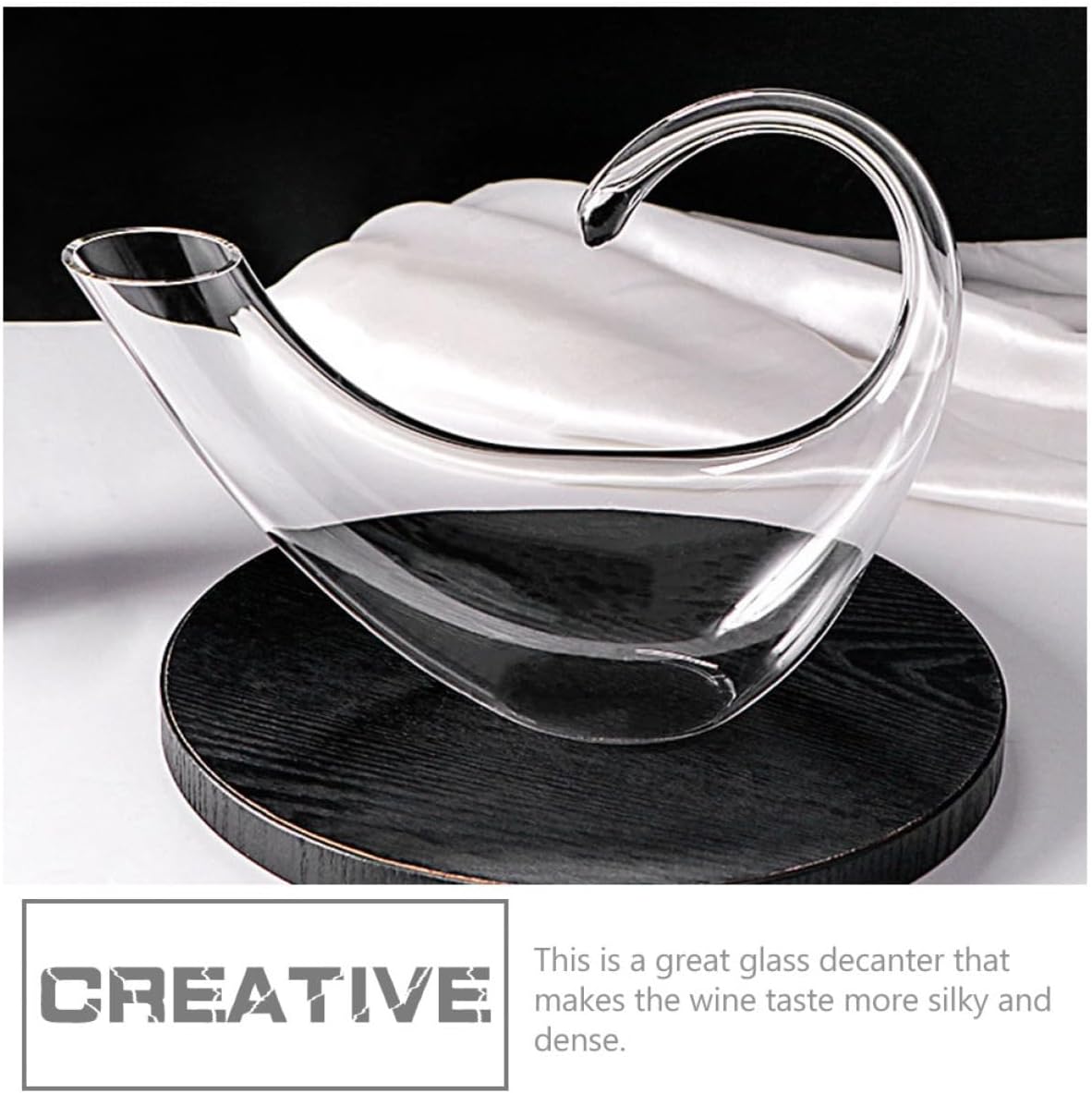 Garneck Crystal Wine Decanter Unique Shape Elegant Glass Wine Dispenser for Home Use for Entertaining and Special Occasions