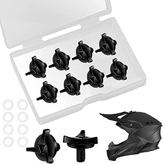 Vis de Visière de Casques de Moto,Vis de Rechange pour Casques de Moto,Accessoires pour Casque,Visière de Casque Clips,Accessoires Amovibles avec 1 Boîte en Plastique 8 Pièces Noir Tokaneit