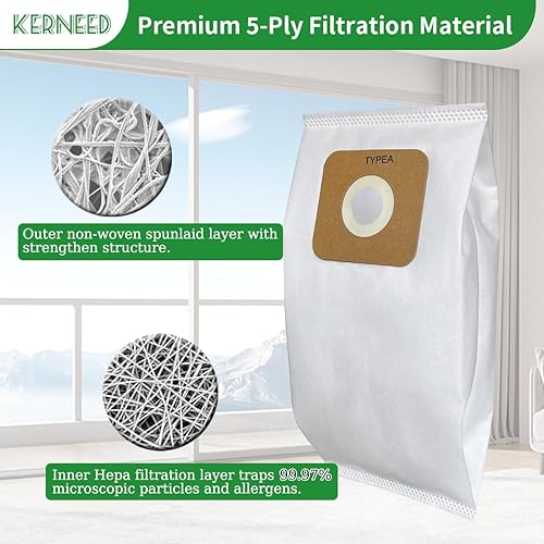 Miniatura 4 de Paquete de 8 bolsas de vacío HEPA tipo A para la mayoría de las aspiradoras verticales Riccar Vibrance, Serie R, 20004000 y Simplicity Symmetry,