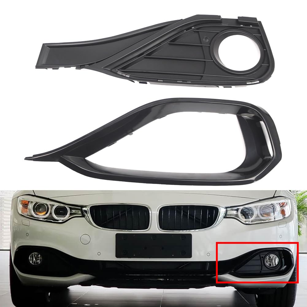 BACAR Frontstoßstangen-Nebelscheinwerferblende und Kühlergrill-Set links ABS Schwarz Für 4er F32 F33 F36 428i 430i 435i 440i M4, Sport Line 51117294833, 51117294839