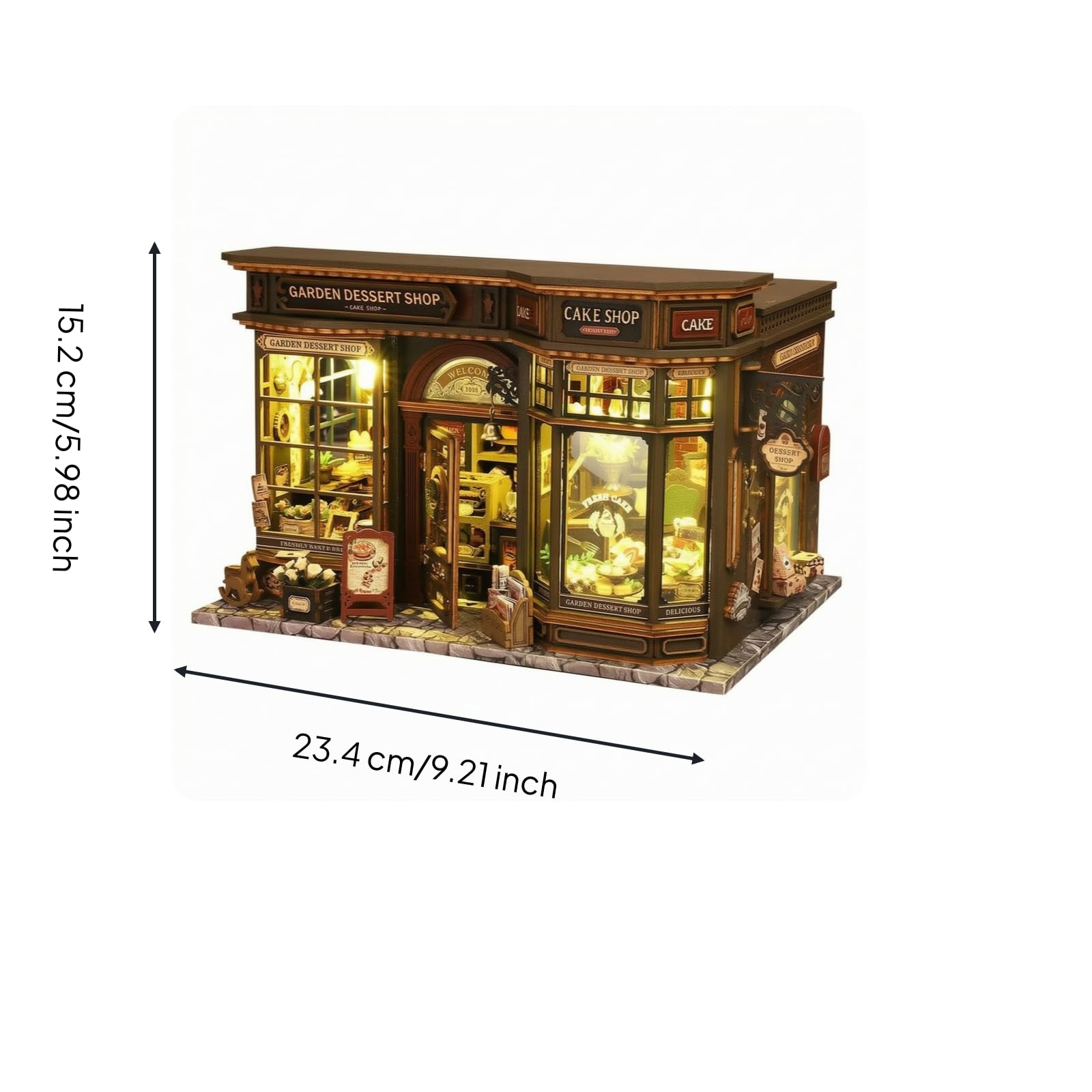 Scène de jardin miniature | Créatif, maquette de magasin de desserts avec boîte baría, éducatif, assemblage d'une tente douce en miniature
