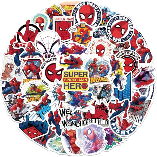 50枚 スパイダーマン ステッカー セット 漫画ご褒美シール DIY 素材 スーツケース ギター 車 自転車 水筒 スケート パソコン 子供 学生 ギフト 誕生日 プレゼント 贈り物に適用のサムネイル