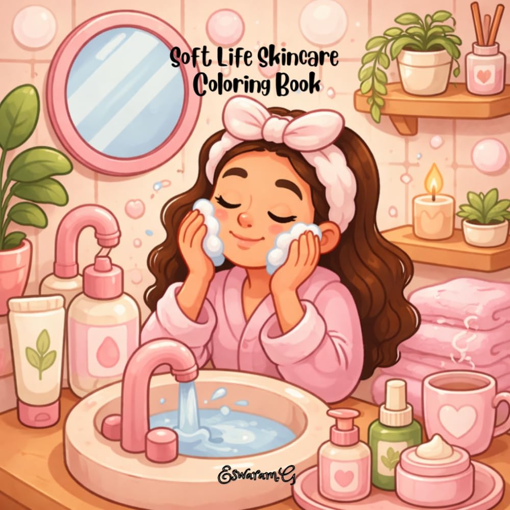 Soft Life Skincare Coloring Book: Bold & Easy Cozy Morning Rituals for Relaxation, Stress Relief, and Gentle Girl Therapy