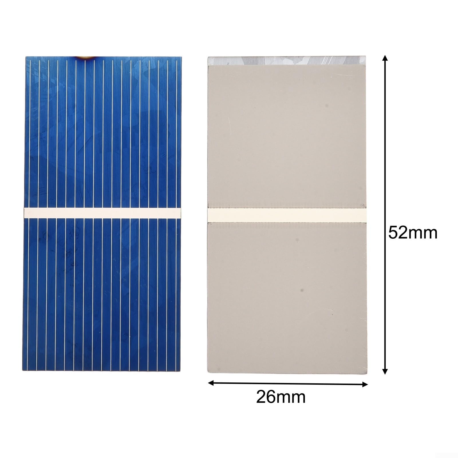 Mini-pannelli solari policristallini, celle solari 0,5 V 400 mA per progetti fai da te, giocattoli e display alimentati a energia solare, 26 mm x 52 mm kit di celle solari per esterni