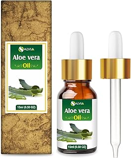 Aloe Vera Oil Therapeutic Premium Oil with Dropper by Salvia in Amber Glass Bottle 100% Natural Pure Undiluted Cold Pressed Aromatherapy Carrier Oil (15 ML with Dropper)