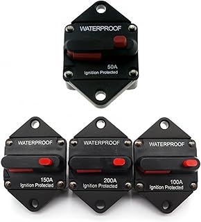ZAAHH 50 100 150 200A Disyuntor de vehículo de automóvil 12 24V Fusible Reinicio Manual Disyuntor de automóvil Audio de automóvil Recuperación automática en línea (Color : Blanc)