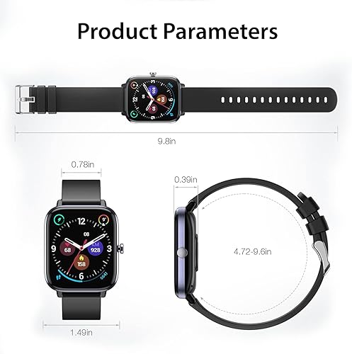 Miniatura 8 de MiracoRun Reloj inteligente para mujeres y hombres, llamada telefónica Bluetooth, pantalla HD de 1.7 pulgadas, rastreador de fitness impermeable con