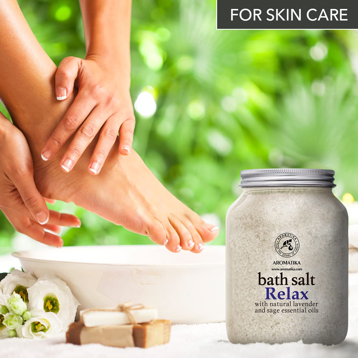 Sel de Bain Relaxant 1300g - Sel Marin avec Lavande Essentielle Naturelle - Meilleur pour un Bon Sommeil - Soulagement du Stress - Beauté - Bain - Soin du Corps - Sel D'Bain